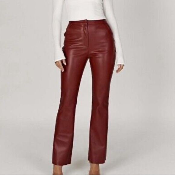 Meshki Pants - NWT Meshki dark cherry chocolate buttery soft faux leather pants